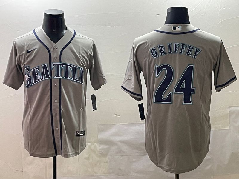 Men Seattle Mariners 24 Griffey Grey Game 2025 Nike MLB Jersey style 1
